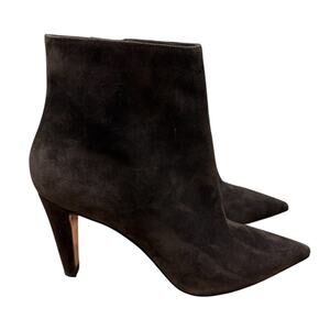Christian Louboutin Vibella 85 Booty Brown Suede Boot 42 Pointed Toe